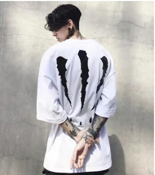 Creative instagram street style printed loose-fitting short-sleeved hip-hop t-shirts